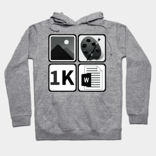 A Picture Paints A Thousand Words Icon Design T-Shirt (In Black and White) Hoodie